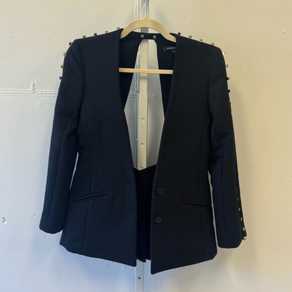 Alexander Wang Jackets & Blazers - Alexander Wang Wool Blend Studded Gothic Blazer Cutout Size 4 Black